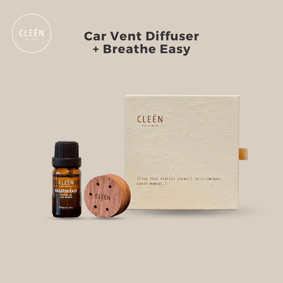 CLEEN CAR VENT DIFFUSER+BREATH EASY BUNDLE SET